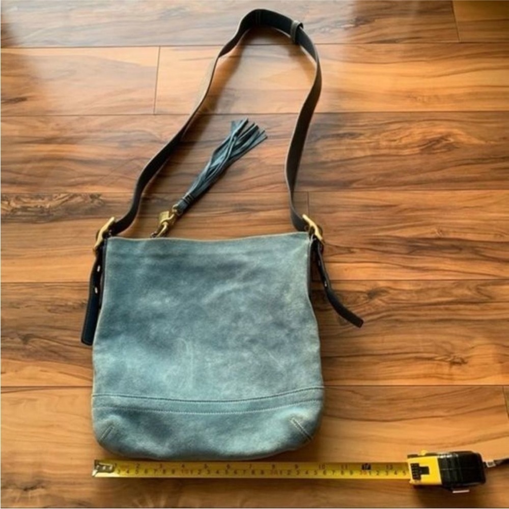 Coach retro cross body Stylish Blue Leather Shoulder Bag - Picture 7 of 10
